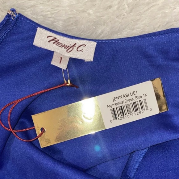 Monif C Jenna Blue Asymmetrical Dress - Picture 8 of 8